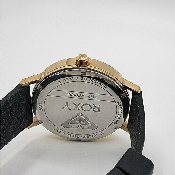 Ladies Roxy "The Royal" Rose Gold SS Grey Glitter Quartz Watch New Battery - Picture 10 of 10